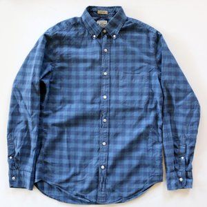 Men's J. Crew Gingham Classic Fit Shirt Blue Secret Wash Shirting, Size Small